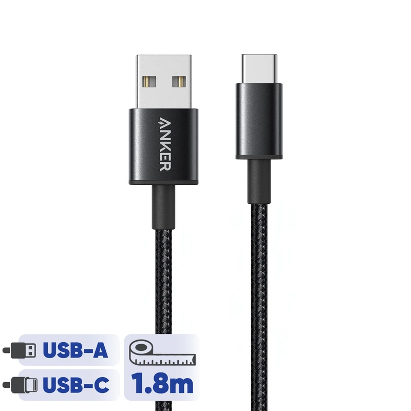 کابل شارژ USB-A به USB-C انکر با توان 15 وات و طول 1.8 متر مدل A8173