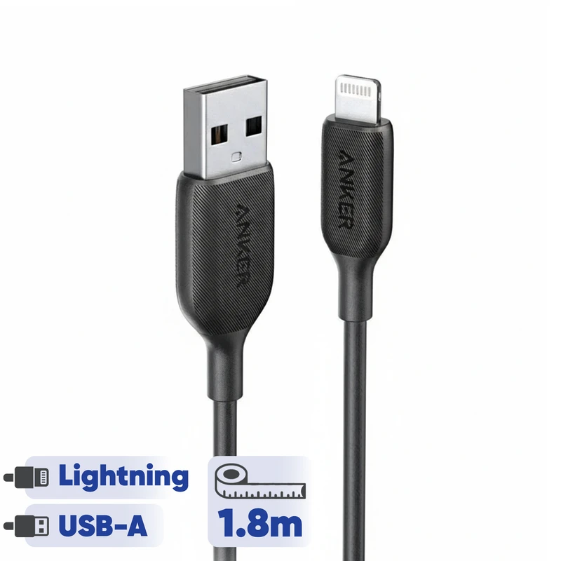 کابل شارژر USB-A به لایتنینگ انکر PowerLine III طول 1.8 متر مدل A8813