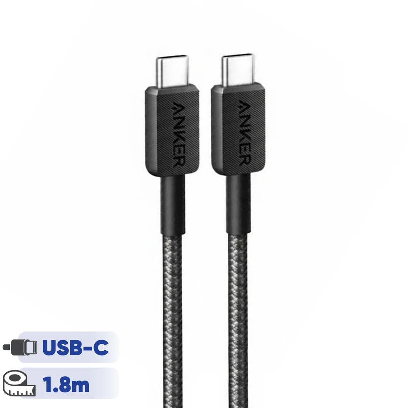کابل شارژ USB-C به USB-C انکر با توان 240 وات و طول 1.8 متر مدل A81D6