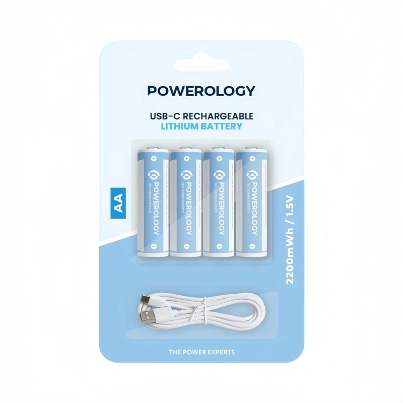 باتری قلمی قابل شارژ پاورولوجی مدل PAAV2 (2200mAh) بسته چهار عددی